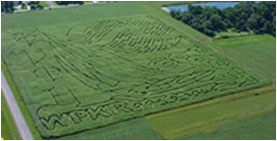 "Oshkosh on the Water" logo maze.