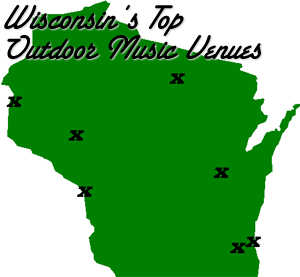 clickable map of Wisconsin outdoor music venues