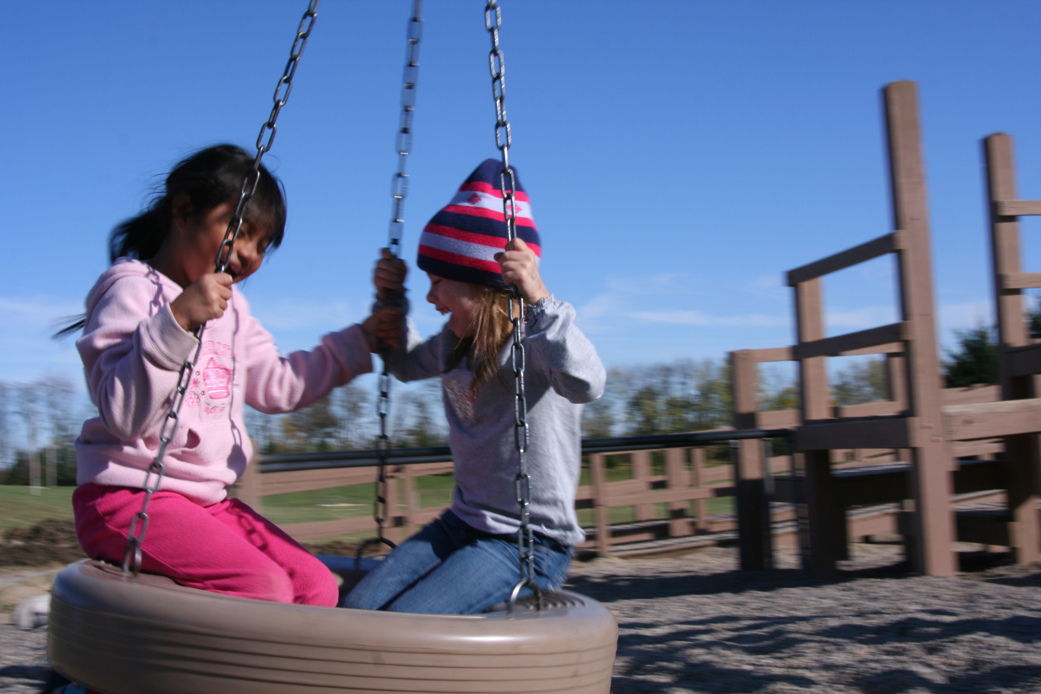 Having fun on the playground at Darlington Elementary-Middle School. Photo by Samantha Overgaard