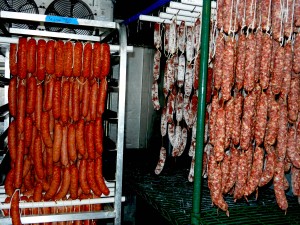 hanging meat