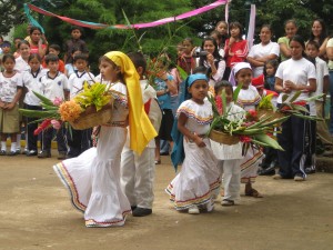 Kindergartners from Torola, El Salvador doing a traditional dance. Photo by Lee Shaver.
