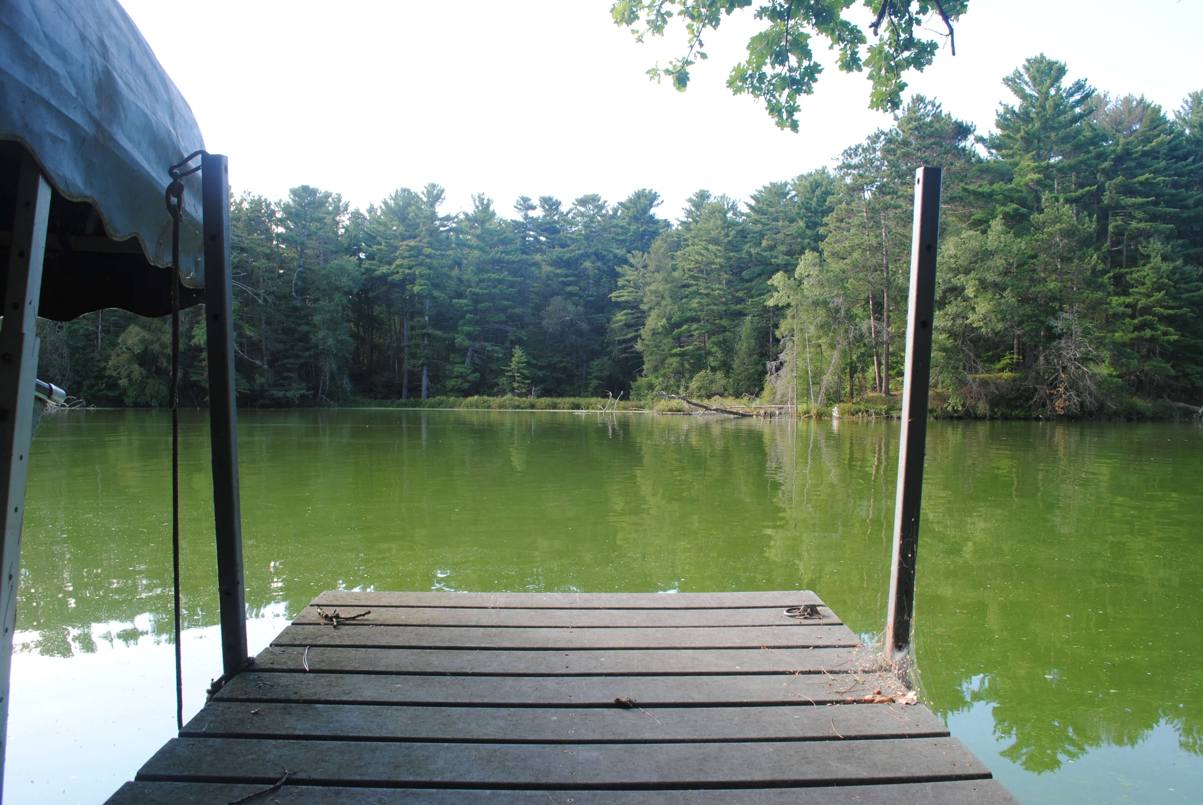 A dock over a lake 